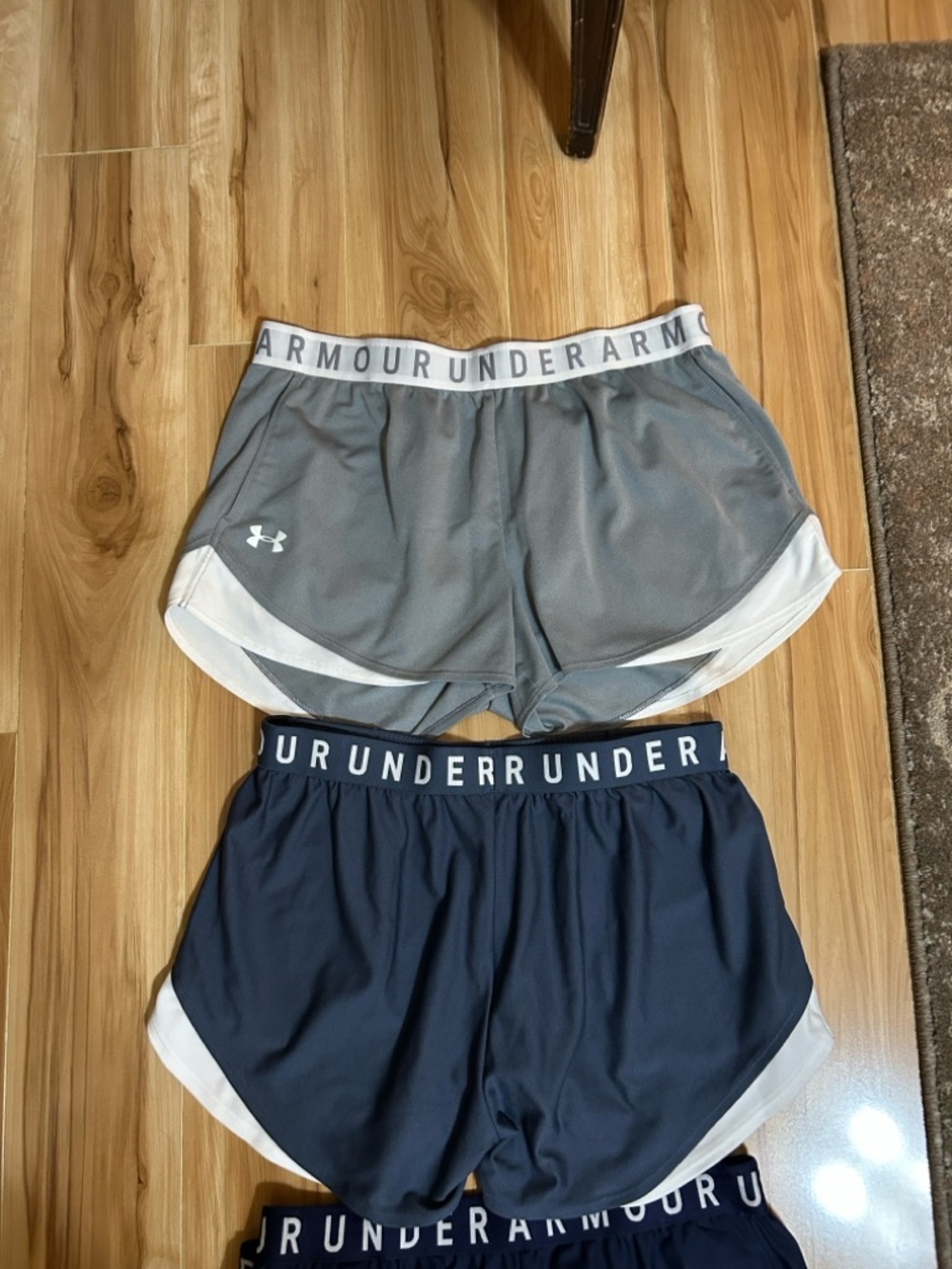 Under Armour Women's 4-Pack Athletic Shorts - Black, Navy, Gray, Charcoal - Picture 4 of 4